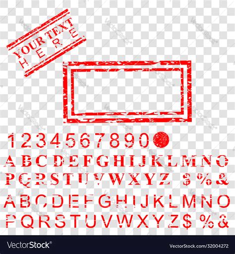 Template Rectangle Red Grunge Rubber Stamp Effect Vector Image