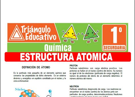 Estructura Atómica Para Primero De Secundaria Fichas Gratis