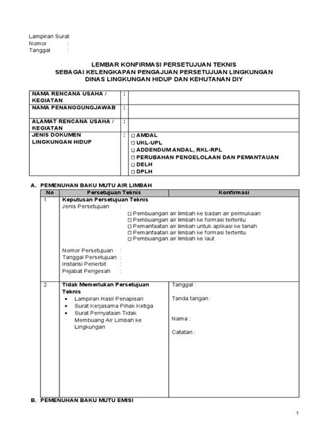 Lembar Konfirmasi Persetujuan Teknis Pdf