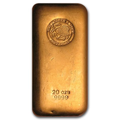 Buy 20 oz Gold Bar - Perth Mint (Poured, Old Style Swan) | APMEX