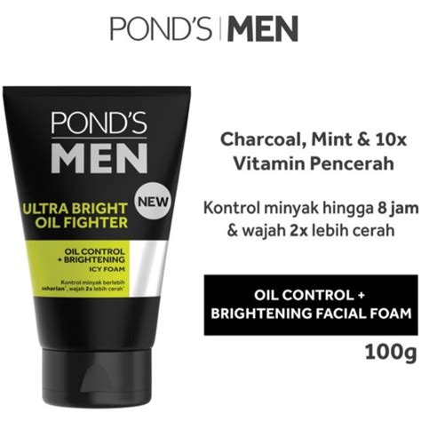 Jual Ponds Men Ultra Bright Oil Fighter Icy Foam G Shopee Indonesia