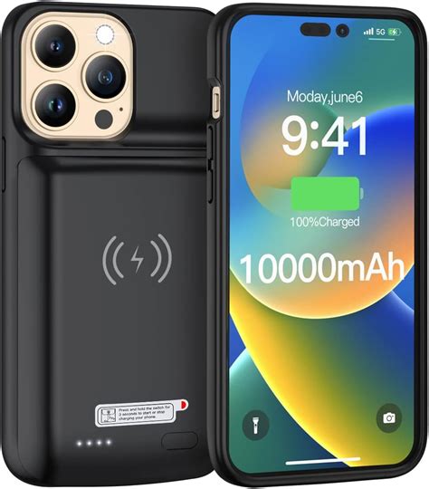 Newdery Battery Case For Iphone Pro Mah Qi Wireless