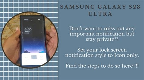 Samsung Galaxy S23 Ultra How To Set Your Lock Screen Notification Style To Icon Only Youtube