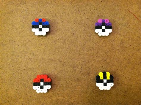 4 Different Types Of Pokeballs Hama Beads Design Perler Bead