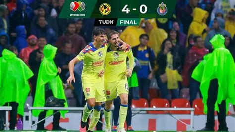 Liga MX América nulifica y golea a Chivas en el Azteca en el Clásico