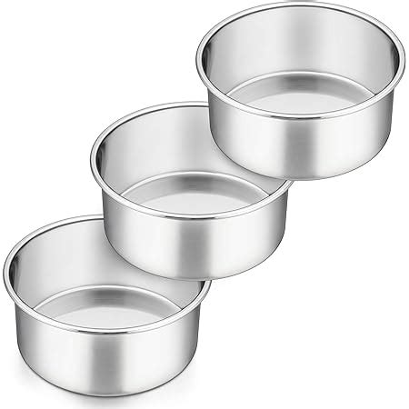 Amazon P P CHEF 6 X 2 95 Deep Cake Pan Stainless Steel Round