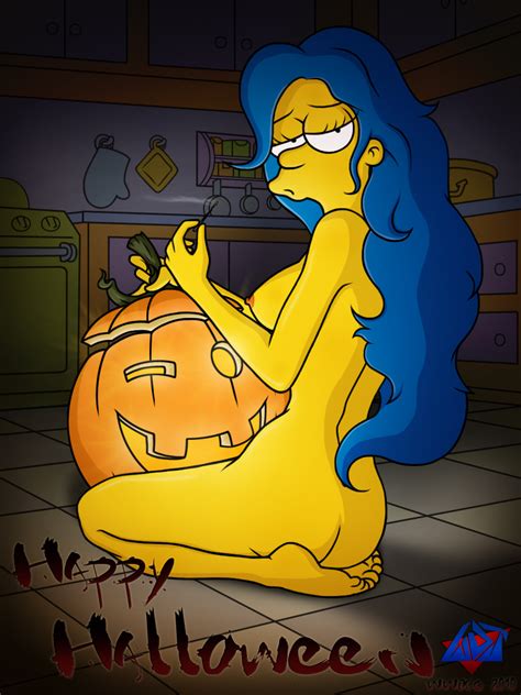 Rule 34 Ass Breasts Color Female Female Only Halloween Human Indoors Jack O Lantern Marge