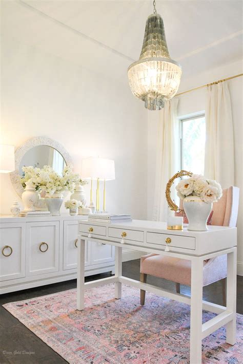 Home Office Update Reveal Decor Gold Designs Feminine Home Offices