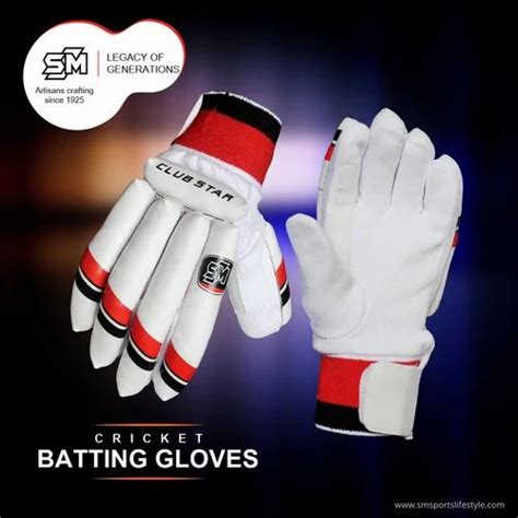 Velcro Sheep Leather Sm Bg Club Star Batting Gloves Size Medium At