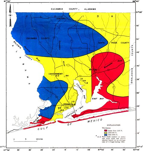 Ground Water Features In Escambia And Santa Rosa Counties Florida Figure 8 1967