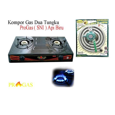 Jual Progas Kompor Gas 1 Tungku Teflon Quantum Selang Paket Shopee