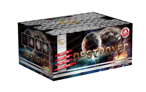 DESTROYER 100 Shots GEMSTONES FIREWORKS Firework Shop Liverpool