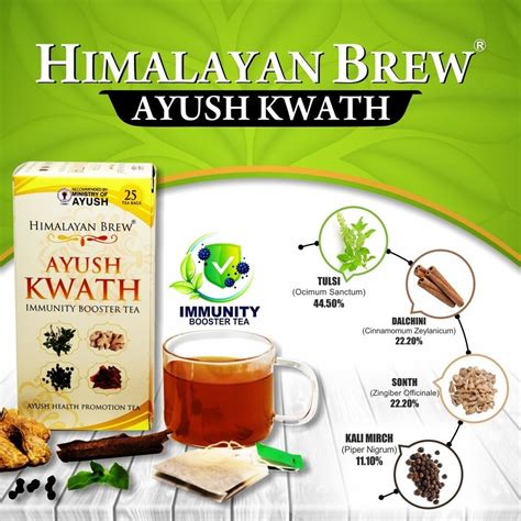 Himalayan Brew Ayurvedic Ayush Kwath Kadha Immunity Booster 25 Tea Bag