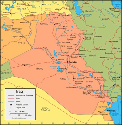 Iraq Map And Satellite Image