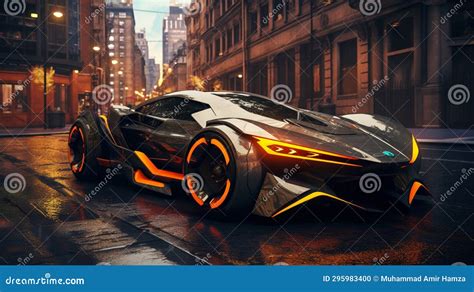 A Futuristic Looking Sports Car Stock Illustration Illustration Of