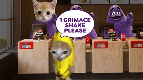 Banana Cat Grimace Shake Save The Banana Cat Grimaceshake