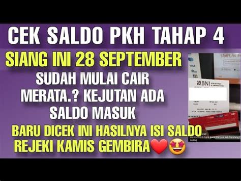 HASIL CEK SALDO PENCAIRAN PKH TAHAP 4 BPNT TAHAP 5 KAMIS SIANG HARI