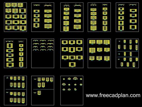 fenêtre 2d dwg blocs CAO autocad Téléchargement free cad plan