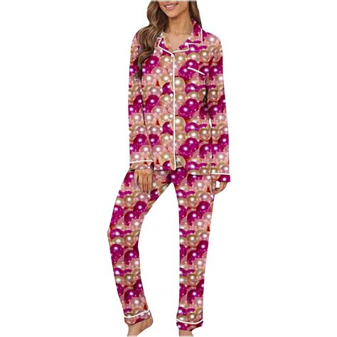 Calafebila Womens Sets Two Piece Womens Button Down Pajama Sets