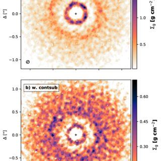 Gas Column Density Maps Computed For When Excluding A And Including