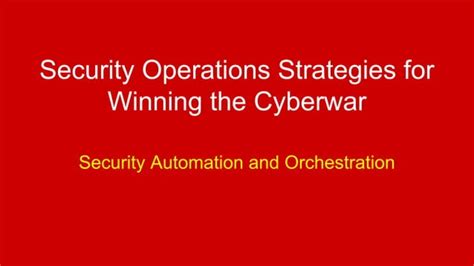 Security Operations Strategies Ppt