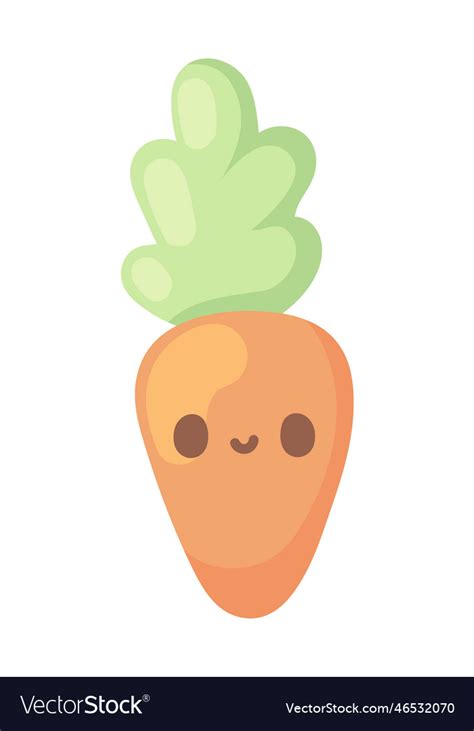 Carrot Kawaii Food Royalty Free Vector Image Vectorstock