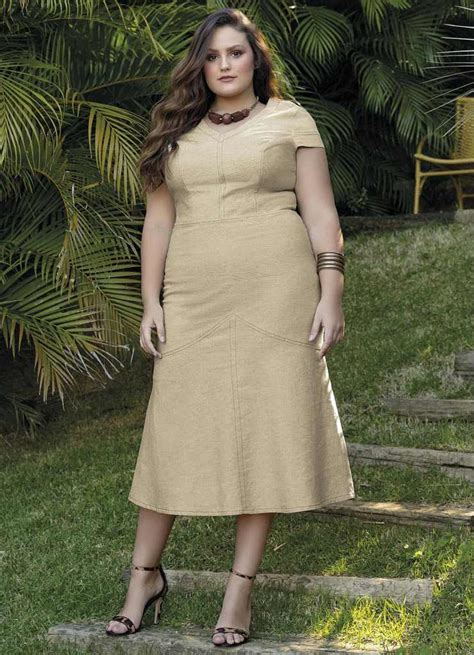 Vestido Social Midi Plus Size Madame Shop