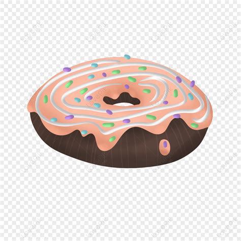 Donut De Chocolate De Dibujos Animados Dibujados A Mano Rosquilla