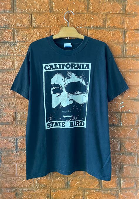 Vintage 90s Charles Manson American Crime Cult Leader T Shirt Etsy