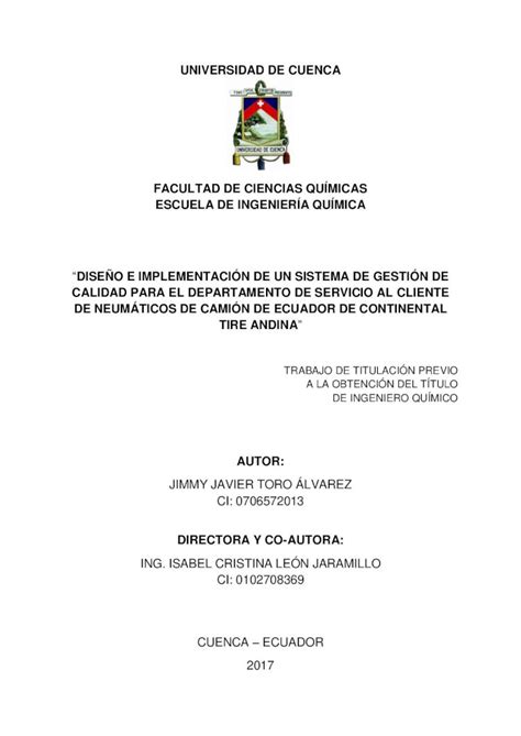 Pdf Universidad De Cuenca Facultad De Ciencias Qu Micas Dspace