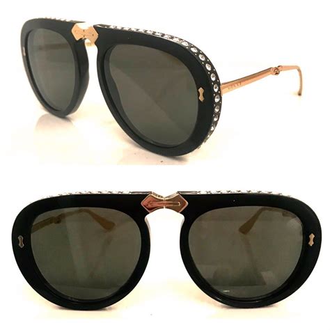 Gucci Foldable Rhine Stone Sunglasses Made In Italy Gucci Sunglasses Women Sunglasses