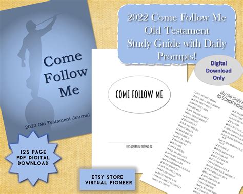 2022 Come Follow Me Old Testament Study Guide And Prompt Journal Blue