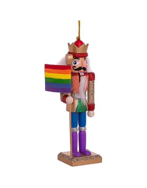 Kurt Adler Gay Pride Nutcracker Holding Pride Flag 6 Inch Digs N Gifts