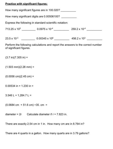 Practice With Significant Figures How Many