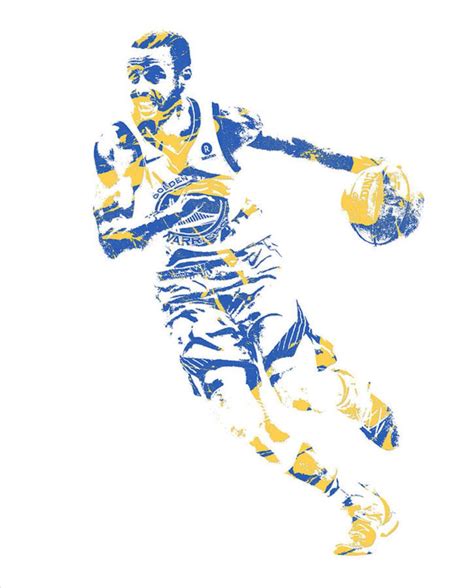 Stephrn Curry Golden State Warriors Pixel Art Poster Canvas