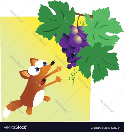 Fox and grapes Royalty Free Vector Image - VectorStock