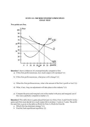 Individual Assignment 2 Micro Name Student ID ECON 111