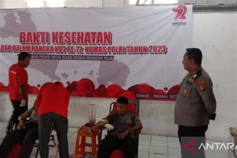 Polres Bangka Selatan Gelar Aksi Donor Darah Peringati HUT Ke 72 Humas