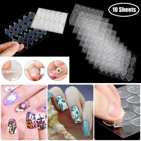 10/20 Set Double-Sided Nail Glue Tape Sticker Adhesive Nail Tabs Press on Nails | eBay