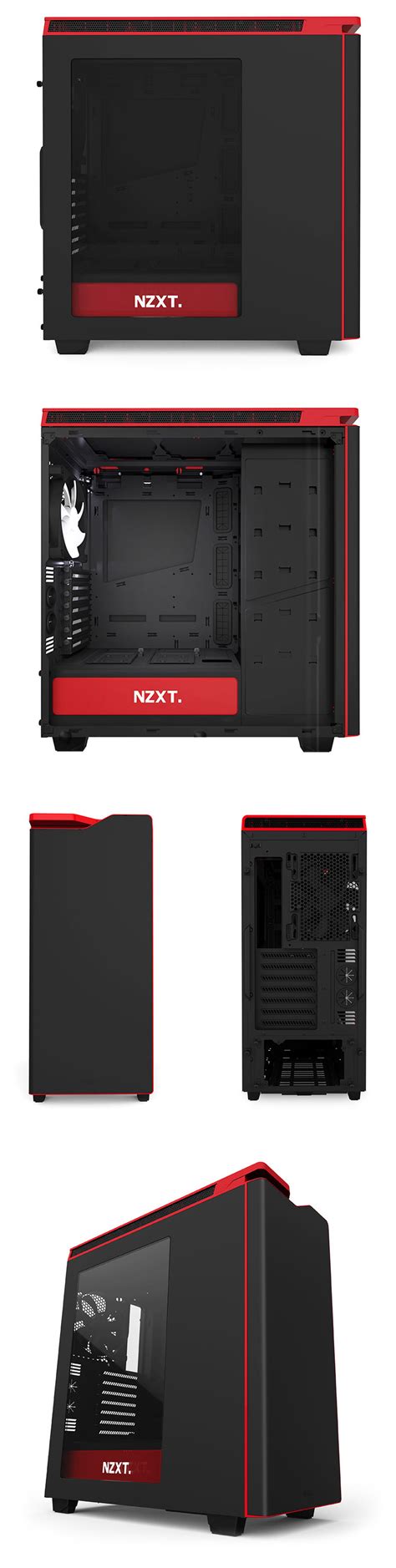 Buy Nzxt H440 Mid Tower Case Blackred Ca H442w M1 Pc Case Gear