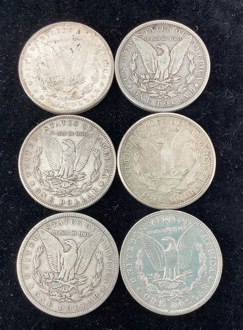 Lot - (6) Morgan Silver Dollar Coins