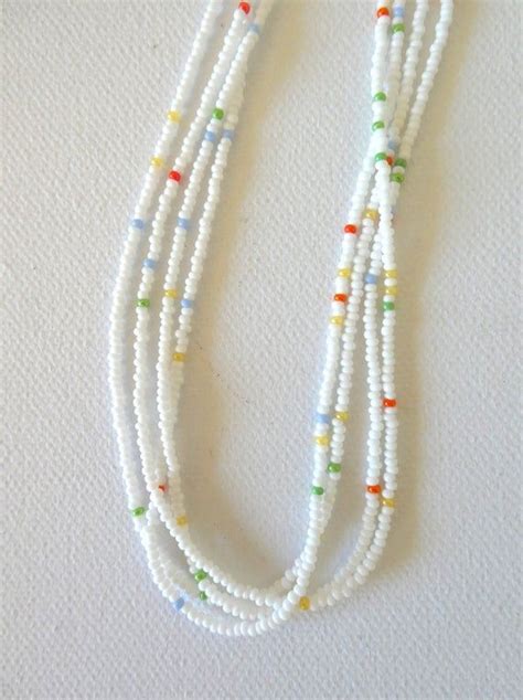 White Necklace Beaded Necklace Bridesmaids Necklace White Seed Bead