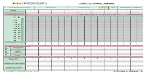 Hoja de Signos Vitales Hoja de Kardex Reporte de EnfermerÃa Hoja de