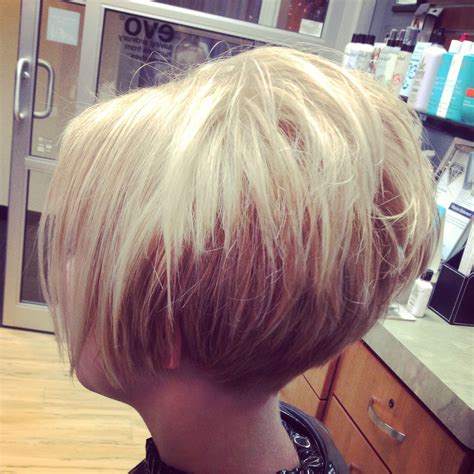 Short Cropped Stacked Tapered At Neck Bob Short Stacked Hair