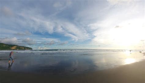 Sunset in Parangtritis Beach Stock Photo - Image of wind, sand: 267643976