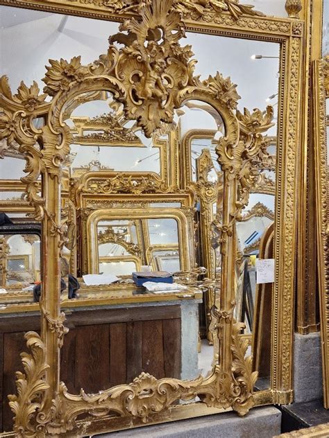 Proantic Miroir Louis XV glace biseautée 105 165cm