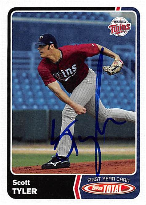 Scott Tyler Autographed Baseball Card Minnesota Twins Ft Topps