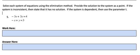 Solved Solve each system of equations using the elimination | Chegg.com