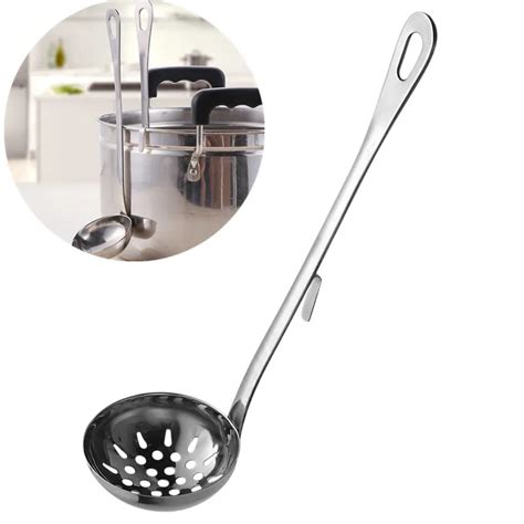 Kitchen Stainless Steel Colander Soup Ladle Oil Filter Long Handle Spoon Lin Cooking Utensils