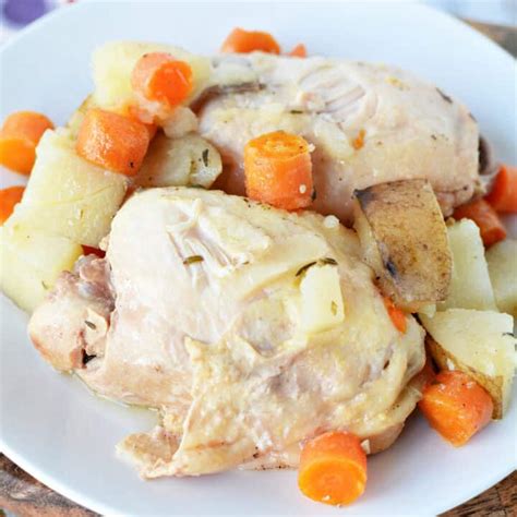 Slow Cooker Chicken Thighs With Potatoes The Rebel Chick